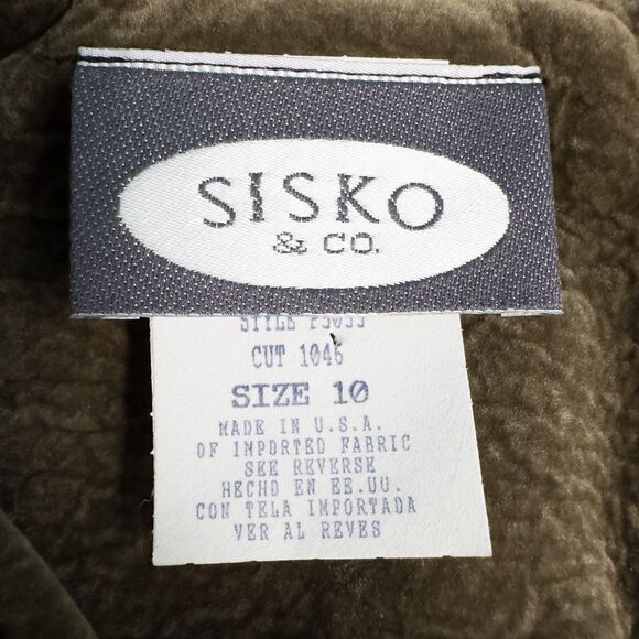 Vintage Sisko & Co Textured Button Up Jacket Womens 10 Green Cottagecore Retro - Picture 3 of 13